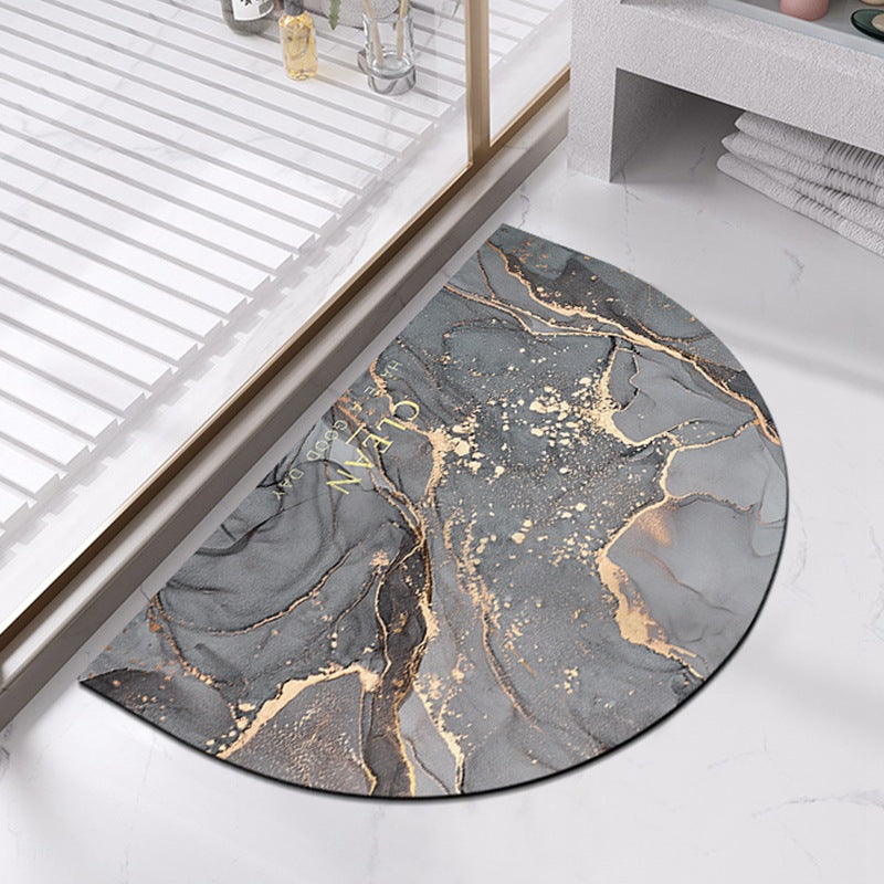 Diatom Ooze Semicircle Bathroom Absorbent Floor Mat